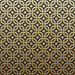 Golden metallic background with seamless geometric pattern. Elegant luxury style.