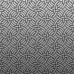 Silver/platinum metallic background with geometric pattern. Elegant luxury style.