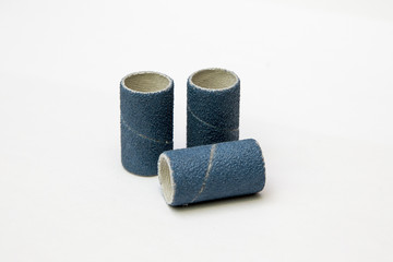 Blue sandpaper spiral band isolated