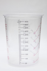 Painting measuring cup isolated on white