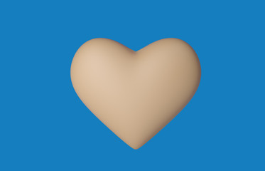 Heart 3d illustration. Heart on blue background. Happy Valentine's Day Background With 3D Heart.