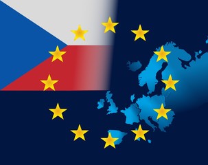 EU and  flag of the Czech Republic
