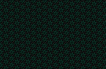 Abstract dark winter background with snowflakes, geometrical seamless pattern on black, grey brown yellow orange maroon red blue green violet pink colored