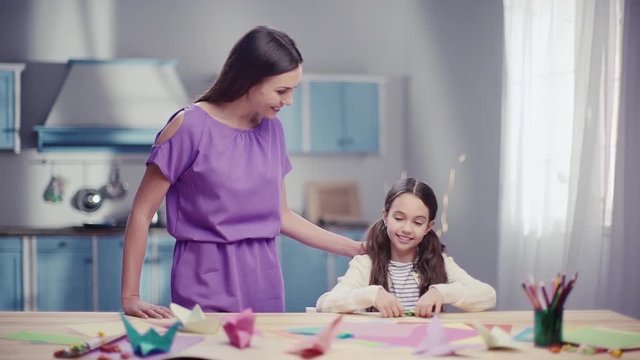 mother and child playing with toys