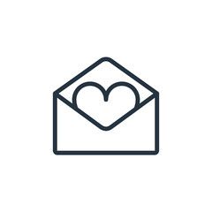 envelope web thin line icon on white background;  minimalistic o