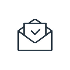 envelope web thin line icon on white background;  minimalistic o