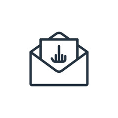 envelope web thin line icon on white background;  minimalistic o