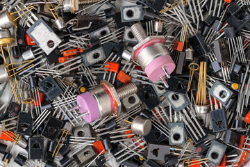 Fototapeta premium Background of different transistors
