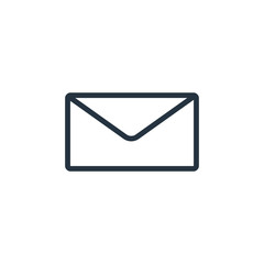 envelope web thin line icon on white background;  minimalistic o