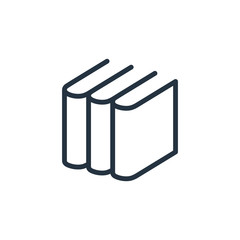 book web thin line icon on white background;  minimalistic offic