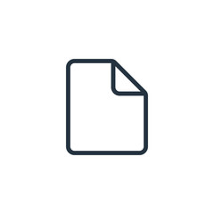 document, paper, blank web thin line icon on white background;