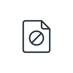 document, paper, blank web thin line icon on white background;