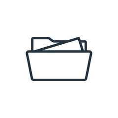 folder web thin line icon on white background;  minimalistic off