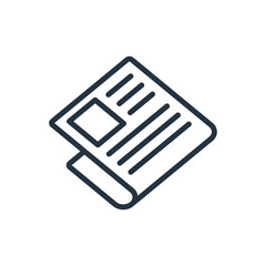newspaper web thin line icon on white background;  minimalistic