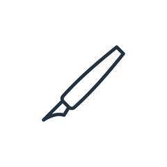 pen web thin line icon on white background;  minimalistic office