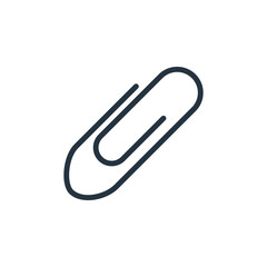 attach, clip, clinch web thin line icon on white background;  mi