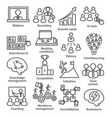 Business management icons in line style. Pack 30.