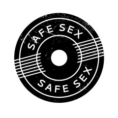 Safe Sex rubber stamp. Grunge design with dust scratches. Effects can be easily removed for a clean, crisp look. Color is easily changed.