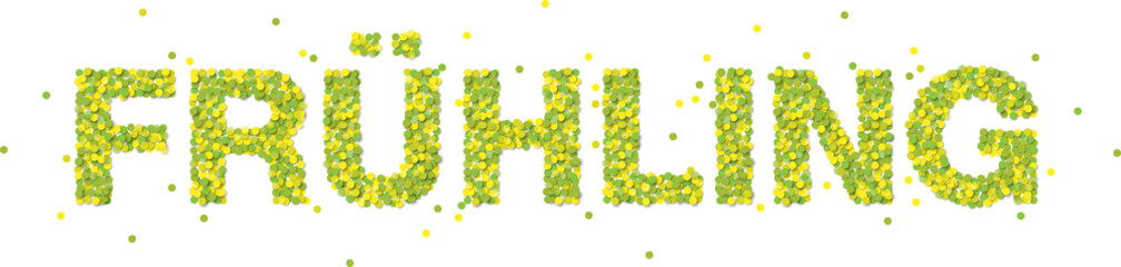 Konfetti Schriftzug Frühling