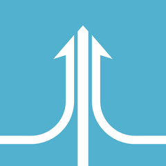 White arrow, teamwork concept