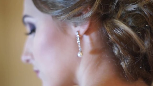 Close-up of bride hairstyle