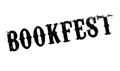 Bookfest rubber stamp. Grunge design with dust scratches. Effects can be easily removed for a clean, crisp look. Color is easily changed.
