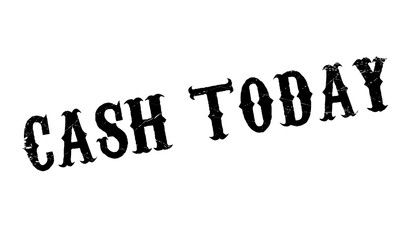 Cash Today rubber stamp. Grunge design with dust scratches. Effects can be easily removed for a clean, crisp look. Color is easily changed.