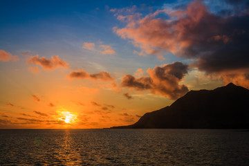 View of a beach at Noumea, New Caledonia during sunset