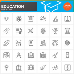 Education line icons set, school outline vector symbol collection, linear colorful pictogram pack isolated on white, pixel perfect logo illustration
