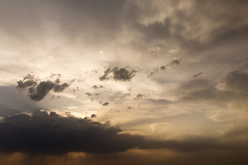 beautiful sky with clouds in the evening