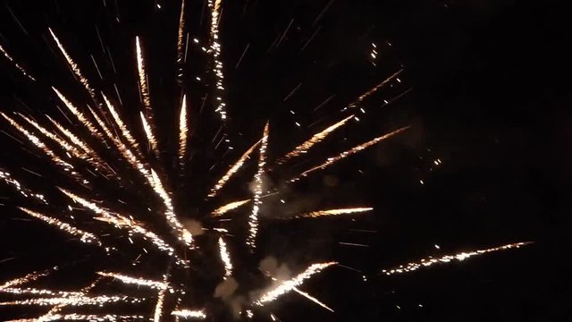 New Year fireworks on night sky