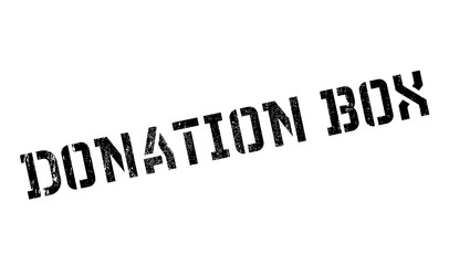 Donation Box rubber stamp. Grunge design with dust scratches. Effects can be easily removed for a clean, crisp look. Color is easily changed.