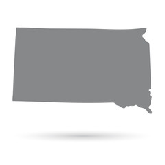 Map of the U.S. state of South Dakota on a white background