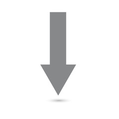 Arrow down icon gray on a white background