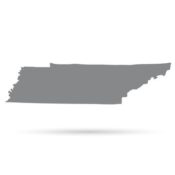 Map of the U.S. state of Tennessee on a white background