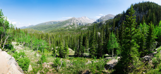 Naklejka premium Rocky mountains landscape panoramic view