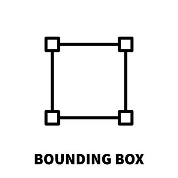 Bounding box icon or logo in modern line style.