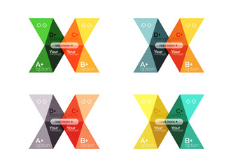 Vector collection of colorful geometric shape infographic banners
