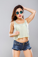 Girl in summer outfit posing