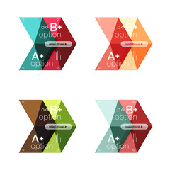 Vector collection of colorful geometric shape infographic banners