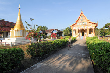 Naklejka premium Buddhist temple of Champasak on Laos