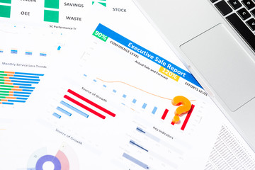 Office desk table with business paper,office stationary, noteboo