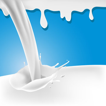 Realistic white milk splash