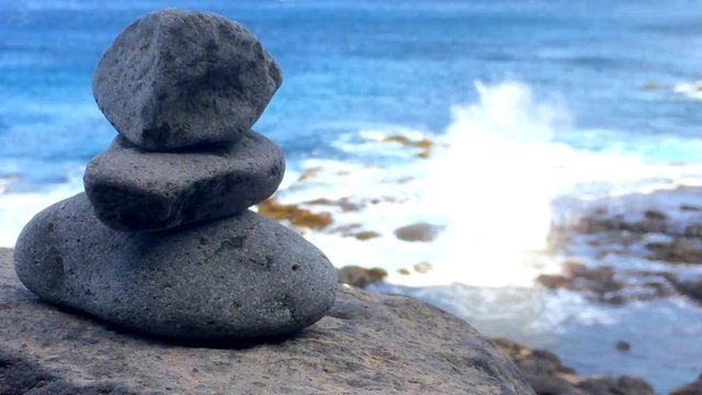 Zen Steine am Atlantik