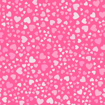 Cute little hearts in seamless pattern