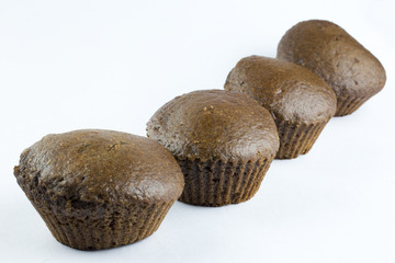 Muffins on white background