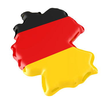 3D Illustration Germany Map and Flag colors 2