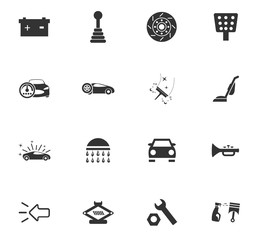 car shop icon set