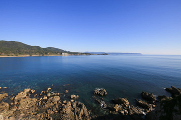 Fototapeta na wymiar 鹿児島県志布志市　ダグリ岬展望台からの風景