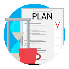 Morning planning with coffee icon vector